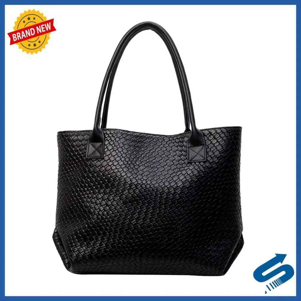 Woven Leather Tote Handbag Luxury Large Capacity Shoulder Bag Classic Elegant